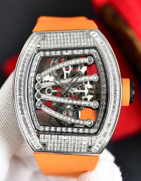 Review Richard Mille Replica RM 59-01 Tourbillon diamond Orange Rubber watch